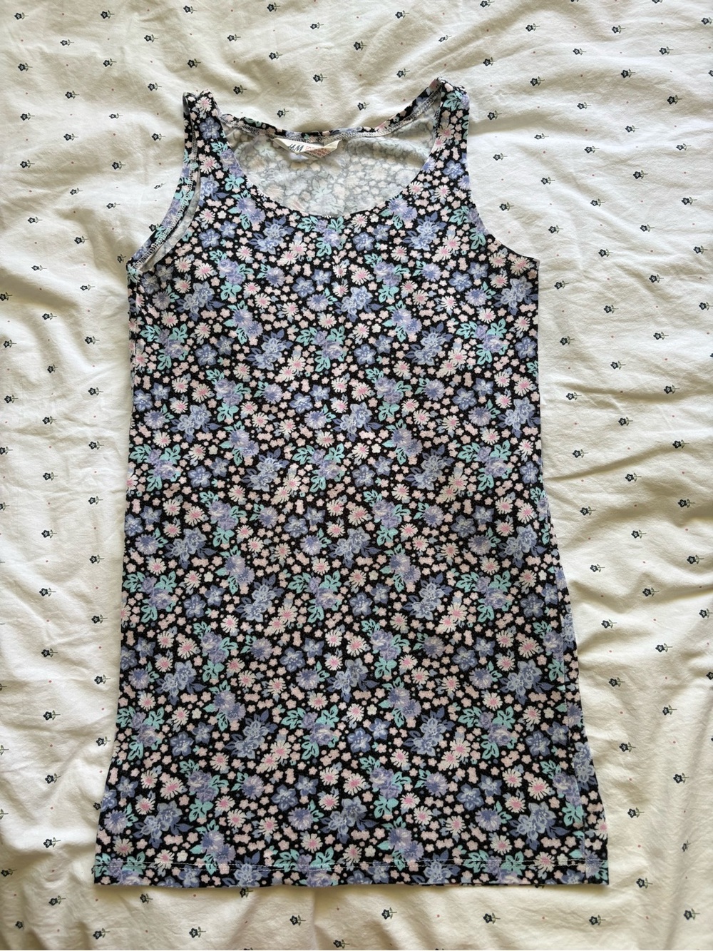 Black floral tank